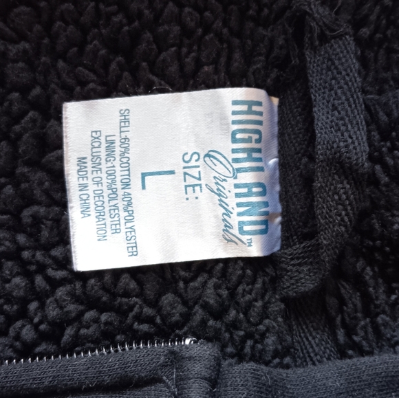 Black Zip Up Hoodie L - Picture 3 of 4